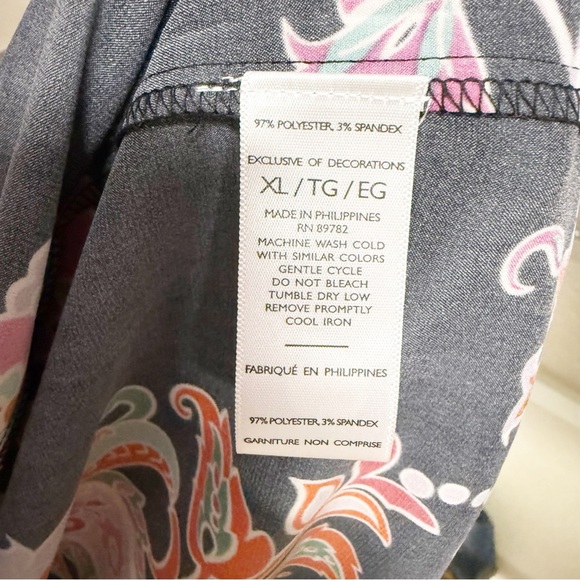 NEW N Natori Jaipur Long Robe Black Multi XL NWOT - Picture 4 of 6